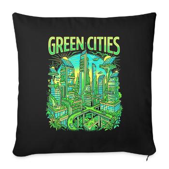 Grüne Stadt Gardening - Sofakissenbezug 45 x 45 cm - Schwarz - Vorne