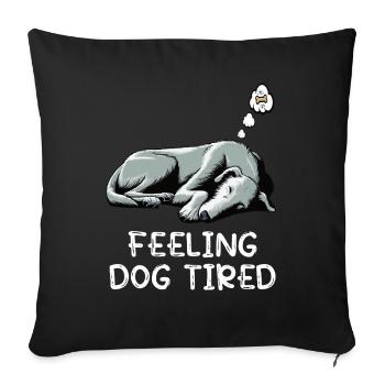 Chien fatigué Lévrier irlandais Lévrier - Housse de coussin décorative 45 x 45 cm - noir - Devant