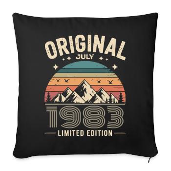 July 1983 – Legend of the Peaks and Mountains - Sofa pillowcase 17,3'' x 17,3'' (45 x 45 cm) - black - Front