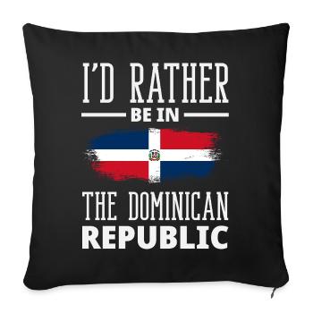 Drapeau de la République dominicaine Dom Rep Pride - Housse de coussin décorative 45 x 45 cm - noir - Devant