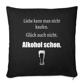 Alkohol lustiger Spruch - Vatertag 2026 Bier - Sofakissenbezug 45 x 45 cm - Schwarz - Vorne