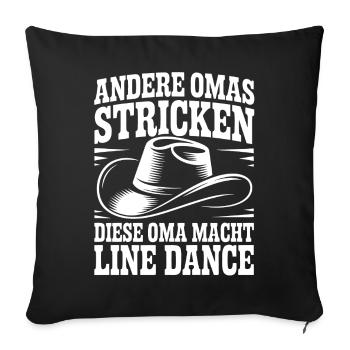 Line Dance Oma mit Cowboyhut - Sofakissenbezug 45 x 45 cm - Schwarz - Vorne