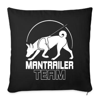 Basenji Mantrailer Team Dog Sports Dogs Wilsigns - Sofa pillowcase 17,3'' x 17,3'' (45 x 45 cm) - black - Front