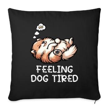 Feeling Dog Tired Pomeranian Pomeranian Pomeranian Spitz Dog - Sofa pillowcase 17,3'' x 17,3'' (45 x 45 cm) - black - Front