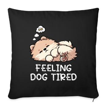 Feeling Dog Tired Pomeranian Pomeranian Pomeranian Spitz Dog - Sofa pillowcase 17,3'' x 17,3'' (45 x 45 cm) - black - Front