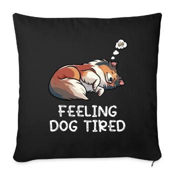 Se sentir fatigué par le chien, propriétaire de Collie Collie Colliehung, - Housse de coussin décorative 45 x 45 cm - noir - Devant