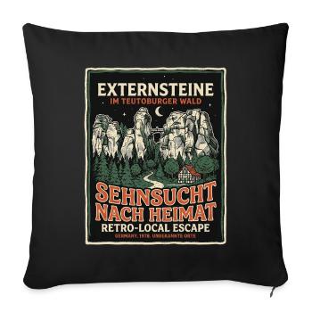 Externsteine Heimat - Sofakissenbezug 45 x 45 cm - Schwarz - Vorne