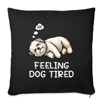 Se sentir fatigué Bolonka Zwetna Bolonka Propriétaire de Bolonka - Housse de coussin décorative 45 x 45 cm - noir - Devant