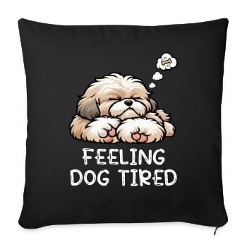 Se sentir fatigué Bolonka Zwetna Bolonka Propriétaire de Bolonka - Housse de coussin décorative 45 x 45 cm - noir - Devant