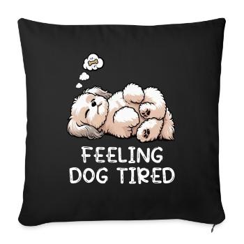 Se sentir fatigué Bolonka Zwetna Bolonka Propriétaire de Bolonka - Housse de coussin décorative 45 x 45 cm - noir - Devant