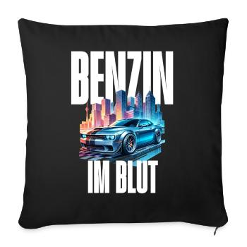 Benzin im Blut Neon - Sofakissenbezug 45 x 45 cm - Schwarz - Vorne