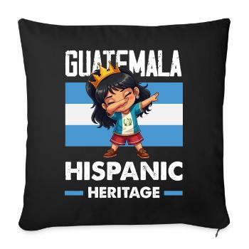 Guatemala Flag T-Shirt Pride & Home Chapín - Sofa pillowcase 17,3'' x 17,3'' (45 x 45 cm) - black - Front