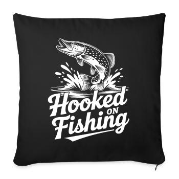 Graphique de pêche accroché - Housse de coussin décorative 45 x 45 cm - noir - Devant