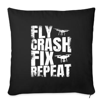 Accessoires de pilote de drone Drone Pilote de drone Cadeau - Housse de coussin décorative 45 x 45 cm - noir - Devant