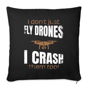 Drone Pilot Flying Drones Drone Fpv - Sofa pillowcase 17,3'' x 17,3'' (45 x 45 cm) - black - Front