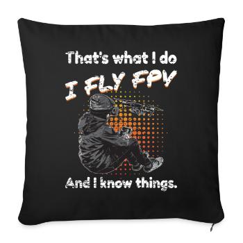 FPV Drone Pilot Freestyle & Racing Gift - Sofa pillowcase 17,3'' x 17,3'' (45 x 45 cm) - black - Front