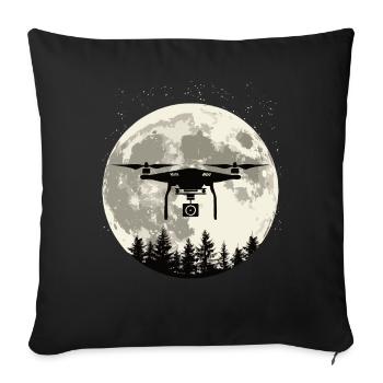 Drone Cinematic FPV Flying Nature Retro Gift - Sofa pillowcase 17,3'' x 17,3'' (45 x 45 cm) - black - Front