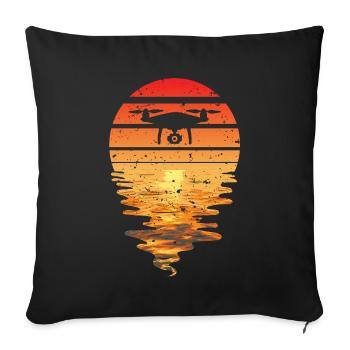 I've had enough, I'm going to fly a drone - Sofa pillowcase 17,3'' x 17,3'' (45 x 45 cm) - black - Front