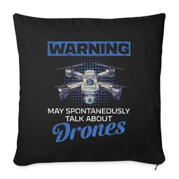 Accessoires de pilote de drone Drone Pilote de drone Cadeau - Housse de coussin décorative 45 x 45 cm - noir - Devant