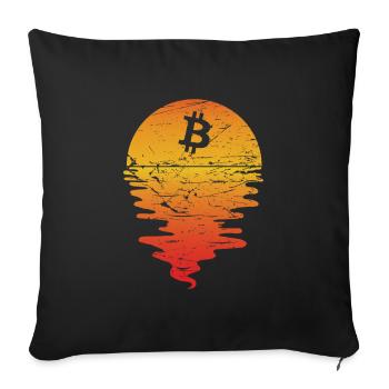 21 million Bitcoins - value rises infinitely - Sofa pillowcase 17,3'' x 17,3'' (45 x 45 cm) - black - Front