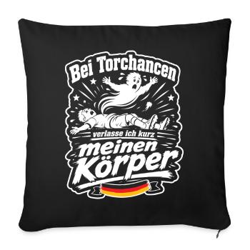 Bei Torchancen kurz außer Betrieb - Sofakissenbezug 45 x 45 cm - Schwarz - Vorne