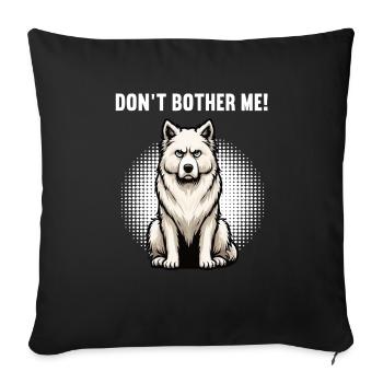 Ne me dérange pas, Berger Blanc - Housse de coussin décorative 45 x 45 cm - noir - Devant