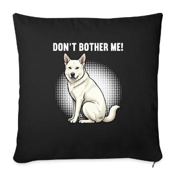 Ne me dérange pas, Berger Blanc - Housse de coussin décorative 45 x 45 cm - noir - Devant