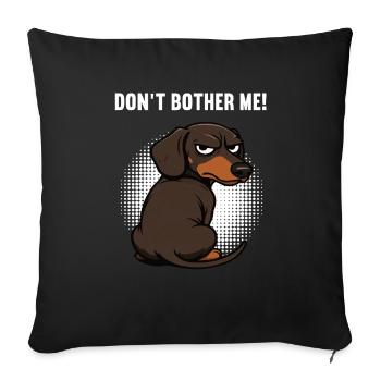 Ne me dérange pas Patron teckel Propriétaire teckel Propriétaire teckel - Housse de coussin décorative 45 x 45 cm - noir - Devant