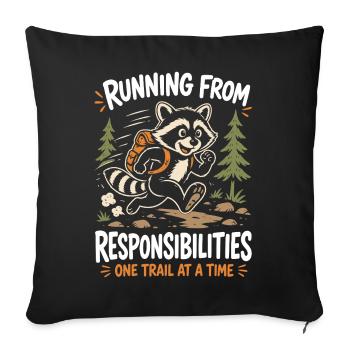 Fuir les responsabilités - Un sentier à la fois - Housse de coussin décorative 45 x 45 cm - noir - Devant