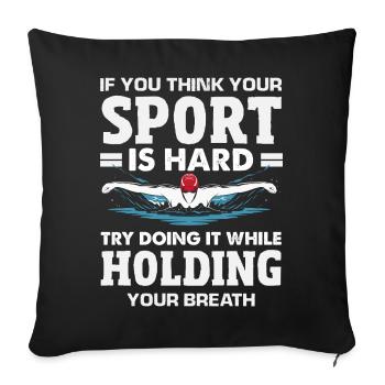 Dictons drôles de nageurs et conception de clubs de natation - Housse de coussin décorative 45 x 45 cm - noir - Devant
