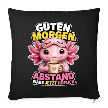 Axolotl Braucht Sicherheitsabstand - Sofakissenbezug 45 x 45 cm - Schwarz - Vorne