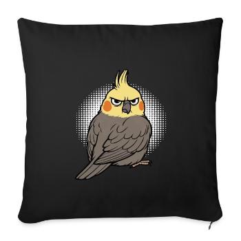 Calopsitte Calopsitte Calopsitte Oiseau calopsitte - Housse de coussin décorative 45 x 45 cm - noir - Devant