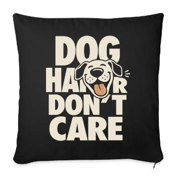 Chien en poil de chien s’en fiche, avec des lunettes de soleil - Housse de coussin décorative 45 x 45 cm - noir - Devant
