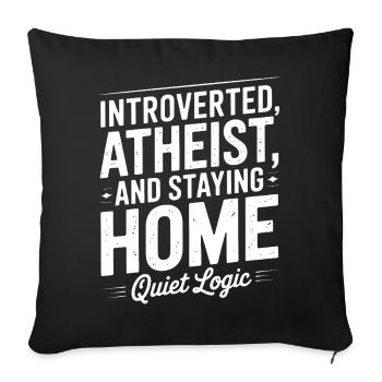 Athée introverti Quiet Logic Tee - Housse de coussin décorative 45 x 45 cm - noir - Devant