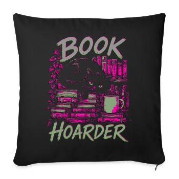 Collectionneur de livres Horde de Chat Couleurs néon - Housse de coussin décorative 45 x 45 cm - noir - Devant