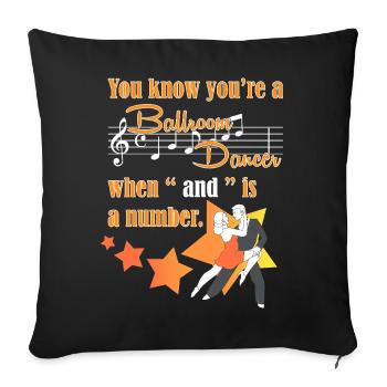 Danse de couple en valse - Housse de coussin décorative 45 x 45 cm - noir - Devant