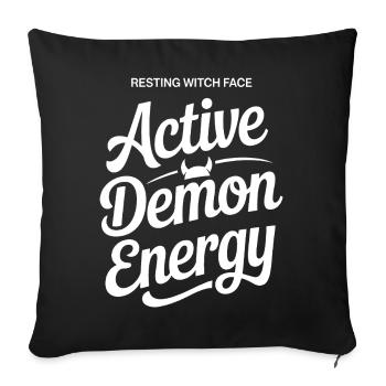 T-shirt actif d’énergie démoniaque - Housse de coussin décorative 45 x 45 cm - noir - Devant