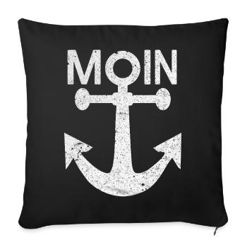 Moin-_Anker - Sofakissenbezug 45 x 45 cm - Schwarz - Vorne