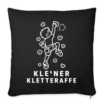 Kleiner Kletteraffe – Klettern Bouldern Kinder  - Sofakissenbezug 45 x 45 cm - Schwarz - Vorne