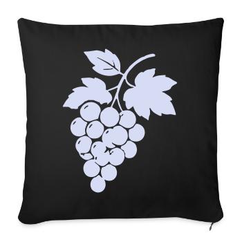 Trauben-Silhouette im Flieder - Sofakissenbezug 45 x 45 cm - Schwarz - Vorne