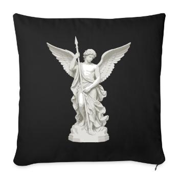Geflügelter Engel mit Speer-Illustration - Sofakissenbezug 45 x 45 cm - Schwarz - Vorne
