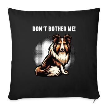 Ne me dérange pas Propriétaire de Collie Holder de Collie - Housse de coussin décorative 45 x 45 cm - noir - Devant