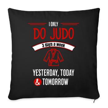 Citation drôle de judo - Housse de coussin décorative 45 x 45 cm - noir - Devant