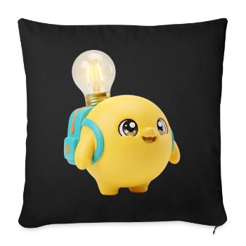 Cute Yellow School Mascot with Lightbulb Planet Ba - Sofa pillowcase 17,3'' x 17,3'' (45 x 45 cm) - black - Front