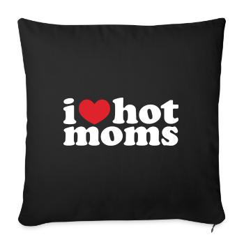 J’adore les mamans chaudes - Housse de coussin décorative 45 x 45 cm - noir - Devant