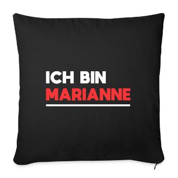 Marianne Name Spruch für stolze Mariannes - Sofakissenbezug 45 x 45 cm - Schwarz - Vorne
