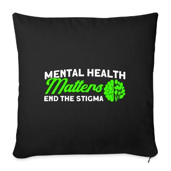 Sensibilisation à la prévention de la dépression Green Loop f - Housse de coussin décorative 45 x 45 cm - noir - Devant