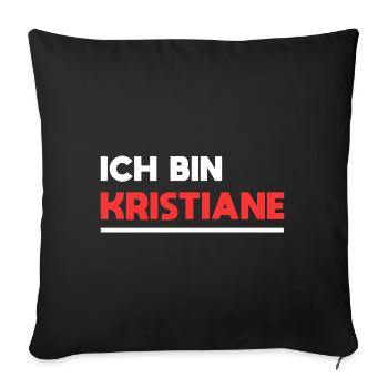 Kristiane Name Spruch für stolze Kristianes - Sofakissenbezug 45 x 45 cm - Schwarz - Vorne