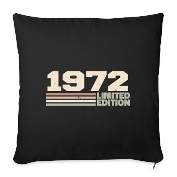 1972 Cadeau Anniversaire 1972 édition limitée 1972 - Housse de coussin décorative 45 x 45 cm - noir - Devant