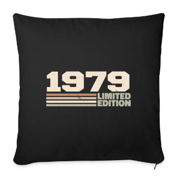 1979 Cadeau Anniversaire 1979 édition limitée 1979 - Housse de coussin décorative 45 x 45 cm - noir - Devant